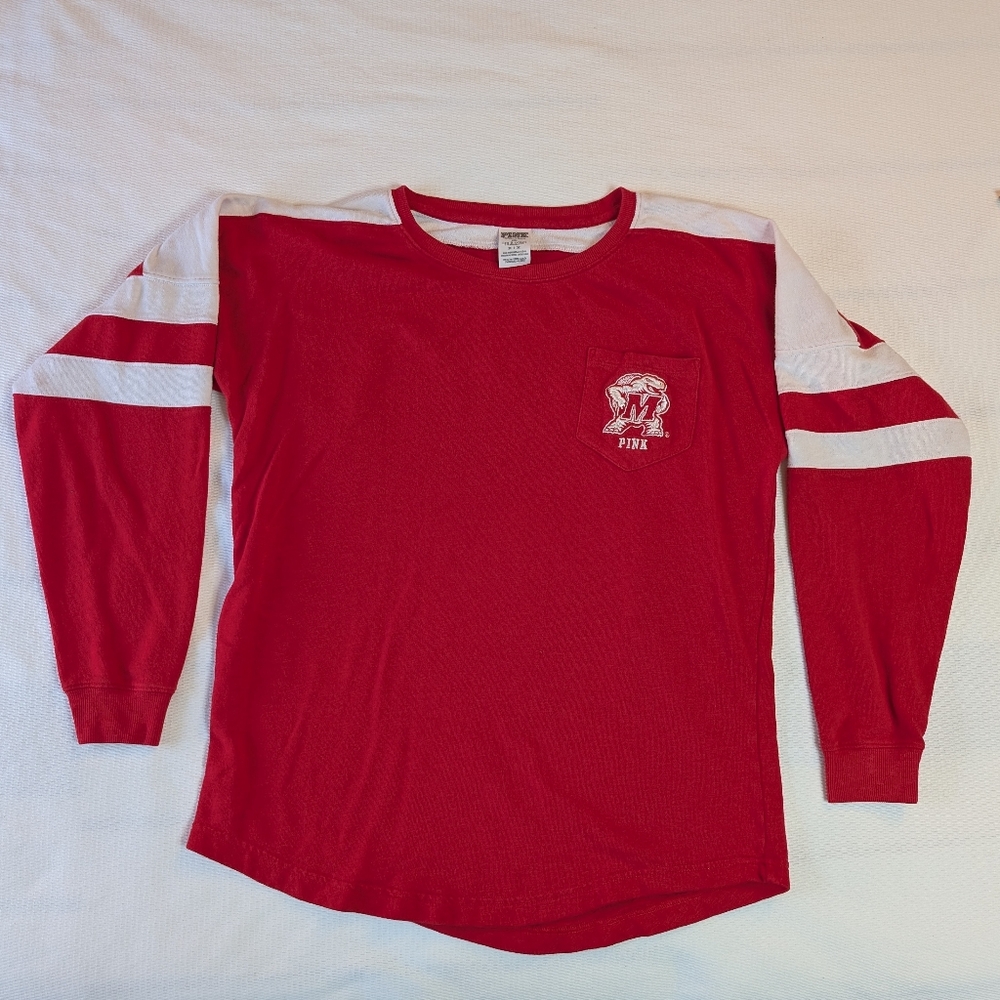 PINK Victoria's Secret Red Crew Neck Top